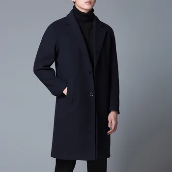 MRMT 2023 Совершенно новое мужское шерстяное пальто, повседневное длинное пальто, тонкий однотонный костюм, ветровка, мужское пальто для мужчин