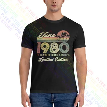 Июнь 1980, 41-летняя рубашка с 41-м днем рождения, футболка, новая повседневная винтажная удобная футболка