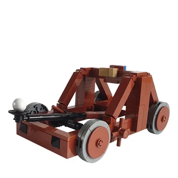 Gobricks MOC-107421 Замок средневековой архитектуры, Катапульта, Осадная машина, Строительные блоки, модели кирпичей, игрушки, подарок для детей