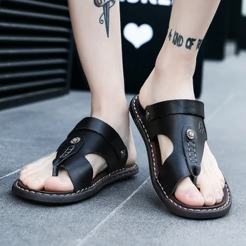 2022 новые летние мужские сандалии-гладиаторы мужские римские кожаные пляжные итальянские тапочки с закрытым носком для обуви Высокого качества sandalhas