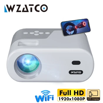 WZATCO DP02W Full HD 1080P Мини-Проекторы WiFi 5 Зеркальных Экранов Bluetooth LED Портативный Проектор Для Домашнего кинотеатра Projecto Beamer