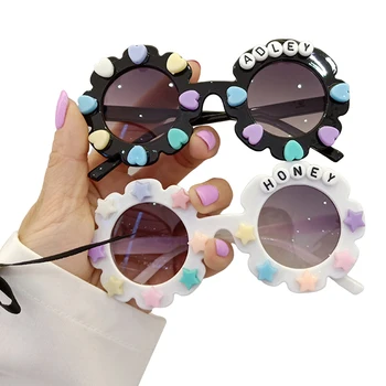 8 Цветов Детские темные очки Унисекс с узорами в виде сердечек, Солнцезащитные очки для защиты от ультрафиолета, Одежда для активного отдыха 2-10 лет