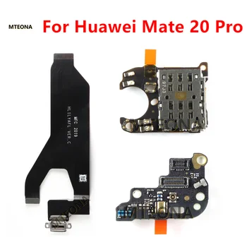 Разъем для зарядки USB-порта, док-станция, зарядная плата, гибкий кабель для Huawei Mate 20 Pro, устройство для чтения SIM-карт с микрофоном