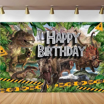Фон для фотосъемки, декор для дня рождения, Сафари, джунгли, Мир динозавров, баннер для мальчиков, Детский фон для фото на день рождения, баннер