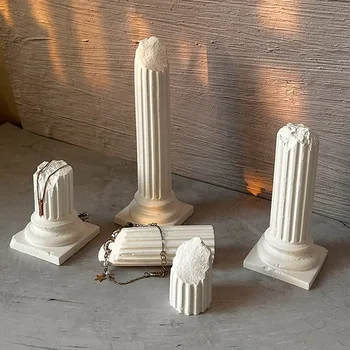 Римская колонна из белого гипса, реквизит для фотосъемки, Украшения для витрин с косметикой, Фоновый реквизит, Мелкие украшения для дома