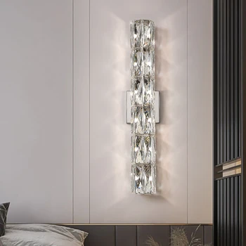 Lumen Advanced Luxury Trend Crystal Gold Настенный светильник для гостиной, Вестибюля отеля, Сияющий Звездный Блеск, Затемняющее Освещение