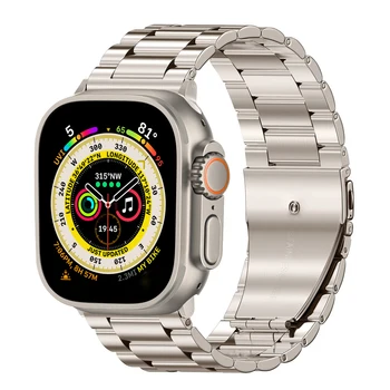 Ремешок из нержавеющей Стали Для Apple Watch Ultra Band 49 мм смарт-часы Металлический Браслет iwatch 7 6 5 4 3 SE 8 45 мм 41 мм 38 мм 40 мм 44 мм