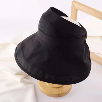 2022 Новый дизайн, шляпа без верха с большими полями, женская портативная складная пляжная кепка с пустым верхом, Модная Повседневная Солнцезащитная шапочка Femme