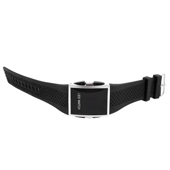 Роскошные цифровые мужские спортивные наручные часы с красной светодиодной подсветкой в подарочном стиле - черный