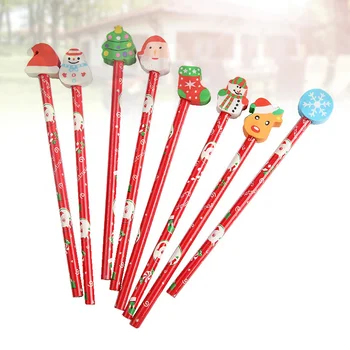 12 шт. мультяшный карандаш с ластиком для детей, школьные принадлежности, бамбуковые карандаши для учащихся, объемные карандаши