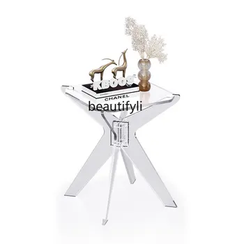 Современный Минималистичный Акриловый Чайный Столик Light Luxury Sofa Приставной Столик Table Creative Home Маленький Квадратный Стол Напольная мебель