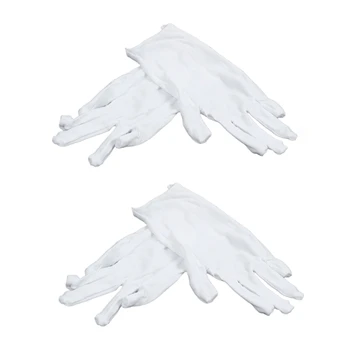 2X Белые Хлопчатобумажные Перчатки Антистатические Перчатки Защитные Перчатки Для Работников По Дому