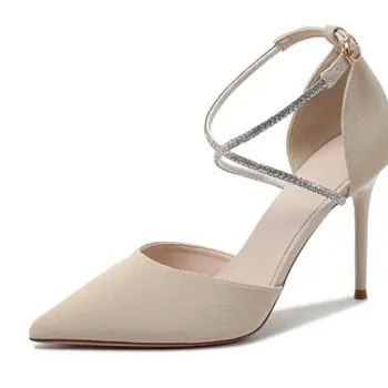 Новые модные летние женские пикантные туфли-лодочки на высоком каблуке-шпильке, женские вечерние туфли с острым носком для свадьбы, женские туфли большого размера