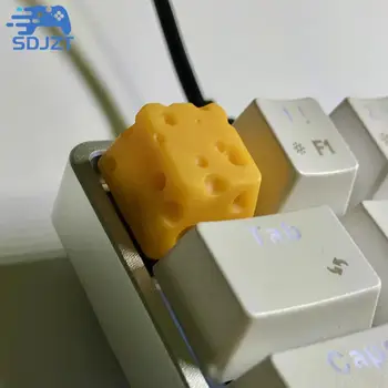 1 шт. сырный колпачок для ключей ручной работы из смолы для механической клавиатуры Esc для ключа, индивидуальность сырного торта для колпачка для ключей