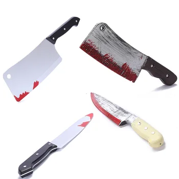 30 см Подделанный Кровавый Острый Нож для Хэллоуина DIY Косплей Реквизит Декор Моделирование Пластиковый Кухонный Нож Horror Party Supplies 2023
