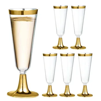 6 шт. /лот Одноразовые пластиковые стаканчики объемом 150 мл, Флейта для шампанского, Бокал для вина, Пластиковый Бокал для напитков, Инструмент для свадебной вечеринки