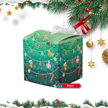 Коробки для рождественских подарков 50шт Картонная коробка для рождественской вечеринки, пригодная для вторичной переработки, креативные подарки для конфет, мини-игрушки, аксессуары для волос