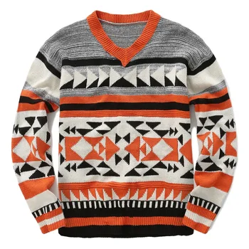 Мужской свитер 2023, Осенне-зимний новый городской молодежный повседневный свитер большого размера с V-образным вырезом