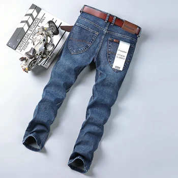 2024 Новые мужские роскошные Классические мужские джинсы, деловые весенне-летние универсальные мужские брюки из эластичного денима для отдыха