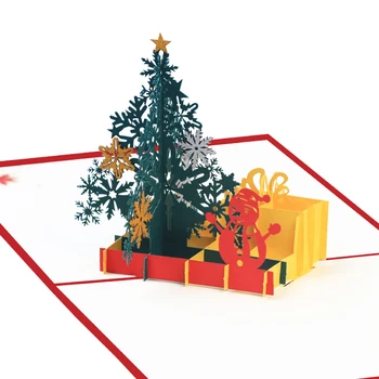Новый Индивидуальный Дизайн 3D Рождественских Всплывающих Поздравительных Открыток Поставщик Оптовых Праздничных Благодарственных Открыток Новогодние Открытки