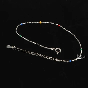 1ШТ 17 + 5 см стерлингового серебра 925 пробы, браслет-цепочка толщиной 1 мм для женщин, ювелирные украшения
