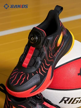 Детская баскетбольная обувь RIGORERM Monster 2 поколения, черные и красные мужские спортивные кроссовки