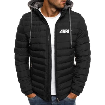 2023 Универсальная новая мужская куртка ARRI Camera из зимнего однотонного хлопка, пальто с капюшоном, Топ с принтом и застежкой-молнией с длинным рукавом