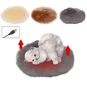 Электрическое одеяло для домашних животных с USB, Плюшевый коврик, одеяло для кошек, коврик с подогревом, Зимний коврик для собак, Спальная кровать для маленькой собаки Кошки