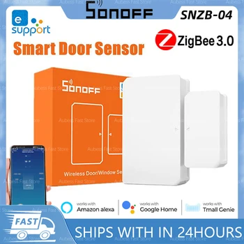 SONOFF SNZB-04 Zigbee Датчик открытия двери Детекторы закрытия двери Уведомление приложения eWeLink Охранная сигнализация 