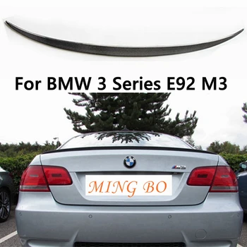 Для BMW 3 серии E92 & E92 M3 Coupe M Style Задний спойлер из углеродного волокна, крыло багажника 2005-2013, FRP, Кованый карбон