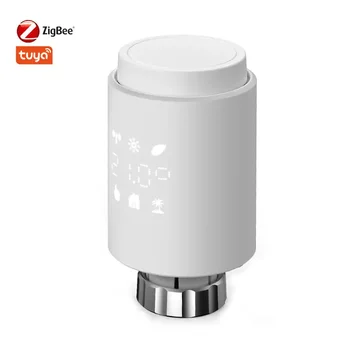 Tuya Wifi/Bluetooth/Zigbee, умный клапан термостата радиатора, Программируемый светодиодный регулятор температуры, Клапан поддержки Alexa / Google