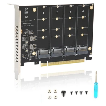 3X4-Портовый M.2 Nvme SSD-накопитель с ключом PCIE X16M для преобразования жесткого диска в считыватель Карт расширения, скорость передачи данных 4x32 Гбит/с (PH44)