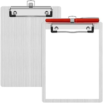 Металлический алюминиевый буфер обмена с держателем для ручки Мини Алюминиевый карманный буфер обмена формата А5 для офиса и школы