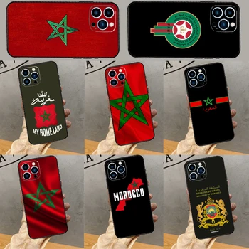 Флаг Марокко Марокканский чехол для iPhone 15 14 13 12 11 Pro Max XS XR X 6 7 8 Plus 13 12 Мини Защитная задняя крышка