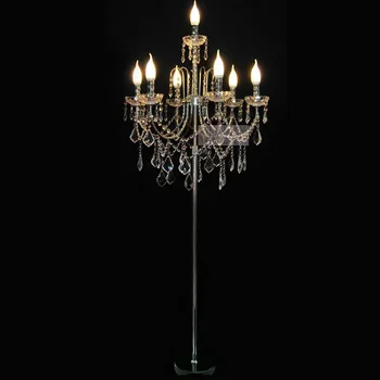 Хрустальный торшер в европейском стиле 6 в 1, лампы для свечей, лампа для украшения гостиной, лампа