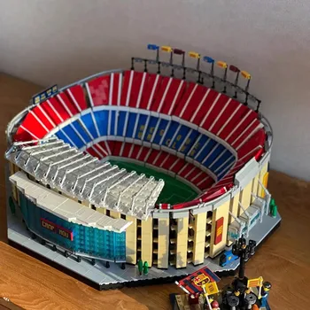 Модель стадиона Камп Ноу Футбольный стадион Фк Барселона, совместимая с моделью 10284 City Street View, строительные блоки, кирпичи, детская игрушка в подарок