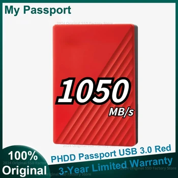 Western original My Passport HDD Red 1 ТБ 2 ТБ 4 ТБ 5 ТБ Портативный Внешний Жесткий диск с программным обеспечением резервного копирования и защитой паролем
