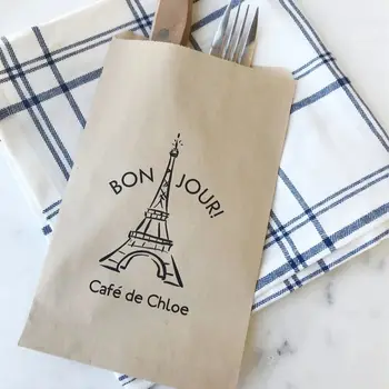 25шт сумок Paris Favor! - Коллекция Kids Birthday Collection - Подарочные пакеты - На заказ, Напечатанные на коричневых бумажных пакетах из Крафт-бумаги