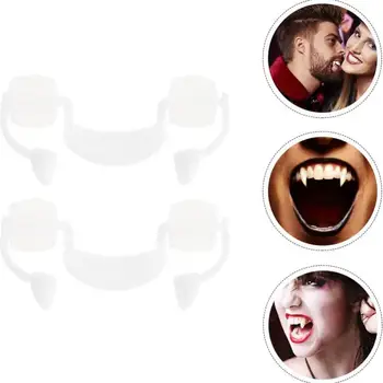 Искусственные зубы вампира, выдвижные зубы зомби ужасов, реалистичные клыки вампира, клыки оборотня, принадлежности для косплея, маскарада на Хэллоуин