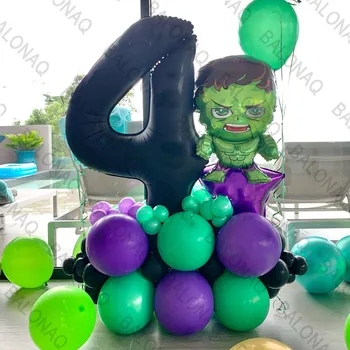 32шт. Воздушные шары для тематической вечеринки в стиле супергероя Халка, украшения для дня рождения, принадлежности для душа супергероя, детские игрушки Globos