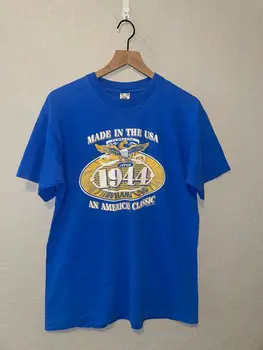 Винтаж 90-х Сделано В США Timeless 1944 Американская Классическая Синяя рубашка VTG L с длинными рукавами