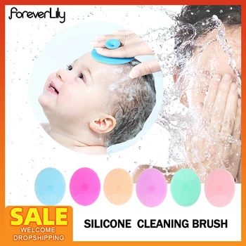 Мягкая силиконовая щетка для чистки лица, детский шампунь, щетка для душа, для мытья волос ребенка, безопасные для кожи принадлежности для глубокой очистки ванной комнаты