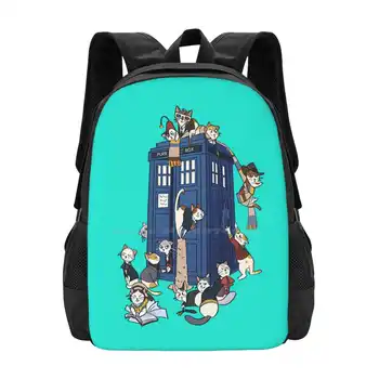 Школьные сумки Doctor Cat для девочек-подростков, дорожные сумки для ноутбука, ботаник-гик Whovian The Doctor, доктор Дэвид Теннант, Космический научно-фантастический сериал