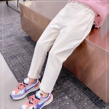 Брюки для девочек весна 2022, новые студенческие повседневные брюки, детская корейская версия хлопчатобумажных брюк, весенне-осенняя детская одежда