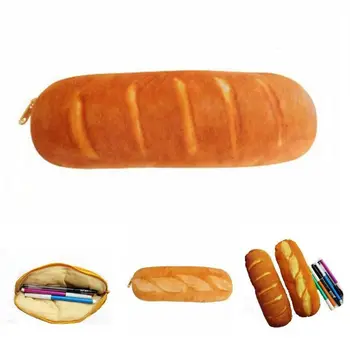 Имитация хлеба, пенал для выпечки, хот-дог для девочек, сумка для ручек большой емкости, сумка для хранения, Плюшевая сумка для карандашей, школьные принадлежности