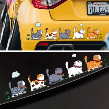 Персонализированные креативные наклейки для домашних животных, кошек, автомобилей, Отражающие царапины на кузове, Водонепроницаемые наклейки, наклейки на аккумулятор, автомобиль, мотоцикл.