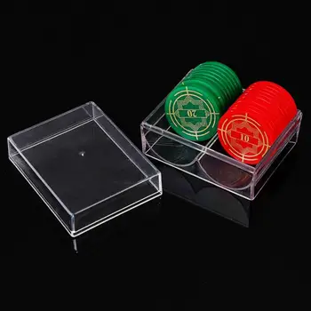 Прозрачные лотки для хранения покерных фишек, 2 слота, Прозрачная акриловая стойка для покерных фишек вмещает 40 фишек стандартного размера для казино или дома