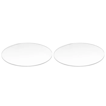 2шт прозрачных зеркальных акриловых дисков толщиной 3 мм, диаметр круглого диска - 100 мм и 85 мм