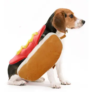 Регулируемый теплый костюм для щенка, гамбургер Маленький Средний, забавный косплей-костюм, одежда для сосисок, костюм для щенка, костюм для домашней собаки