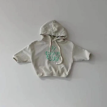 Толстовки с капюшоном для маленьких девочек и мальчиков с надписью Для новорожденных Хлопчатобумажные Модные Толстовки Пуловеры Топы для младенцев Одежда 2022 Весна Осень